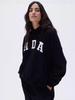 IN BLUE: England Trip Blogger Style Korean Cotton Loose Fit Lettered Pullover Hoodie Pair