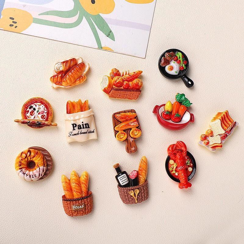 DIY Cartoon Resin Accessories: Bread, Fries, Cream, Hair Clips, Shoe Buckles & Stickers