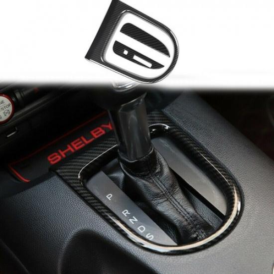 Central Gear Shift Box Frame Trim Cover Bezel Decor Carbon For Ford Mustang 15+