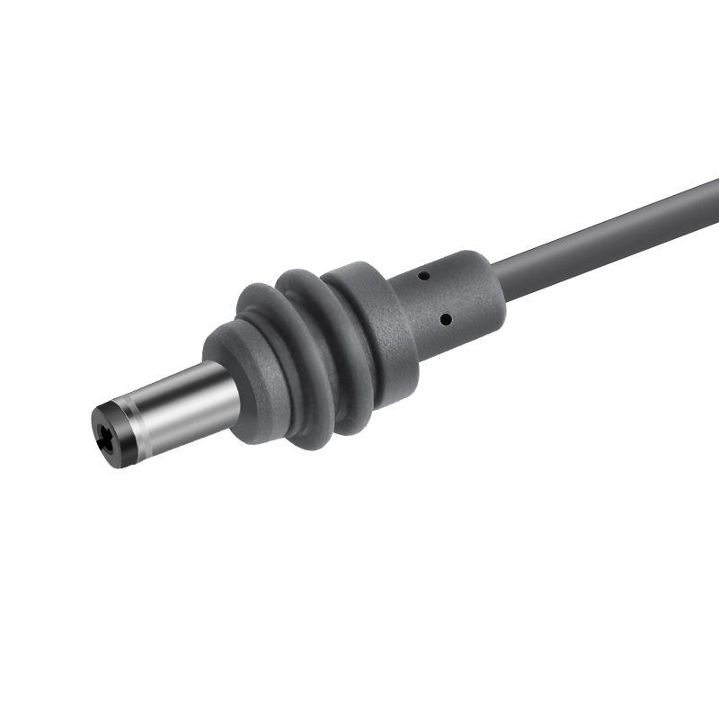 Gray Waterproof MiniDC to Type-C Male-to-Male Power Charging Cable for Outdoor Use