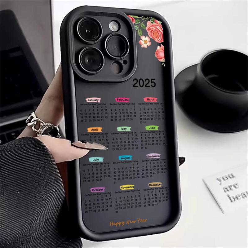 

2025 New Year s Calendar Pattern Phone Case For Xiaomi Redmi Note 14 13 12 Pro Plus 14 13 12 12S 11 11S 10 10S 14C 13C 12C Cover Redmi Note 12S