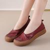 Spring Cowhide Low-Cut Soft Sole Round Toe Retro Women's Casual Shoes