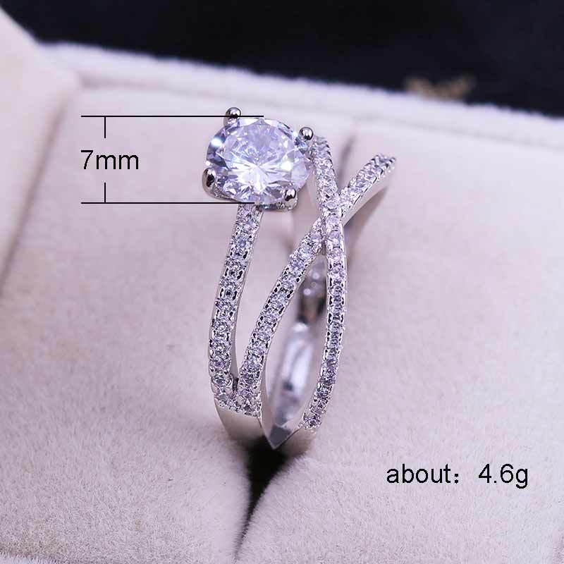 Super Flash Eight Hearts And Eight Arrows Zircon Diamond Ring, Double-Wrapped Engagement Ring For Women