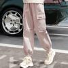 Zhi Ke Girls' Pure Cotton Casual Jogger Cargo Pants