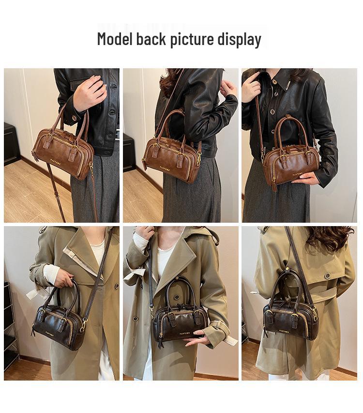 Women's 2024 Retro Handheld Crossbody Bowling Bag: Versatile & Stylish Design