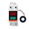 Din Rail LED Dual Display AC Voltmeter Ammeter Electricity Meter AC60-500V AC0.00-99.9A Voltage Current Monitor Volts Amps Relay