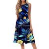 Women's Casual Fashion Floral Print Round Neck Sleeveless Midi Dress