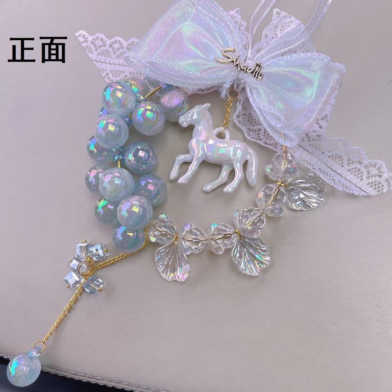 Dopamine Bubble Bead Zodiac Horse Car Pendant Vehicle Rearview Mirror Decoration