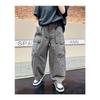 Boys Casual Loose Straight Wide Leg Thin Cargo Long Pants For Kids