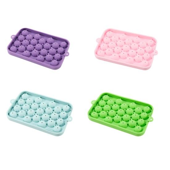 Kugel Silikon Eiswürfelform mit Deckel Leicht zu lösende runde Kugelform für Whiskey Cocktails BPA-frei Stapelbare Schokoladen-Gelee-Form