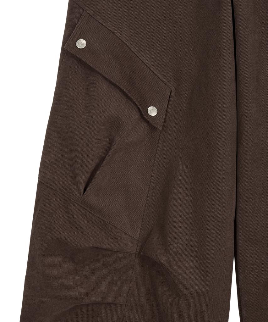 Dandel Dd Studded Pin-Tuck Cargo Pants (Brown)