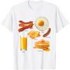 Classic Breakfast Foods Bacon Eggs Pancakes Retro T Shirts Men Cotton Humor Streetwear Tee Short Sleeve Unisex Loose Clothing