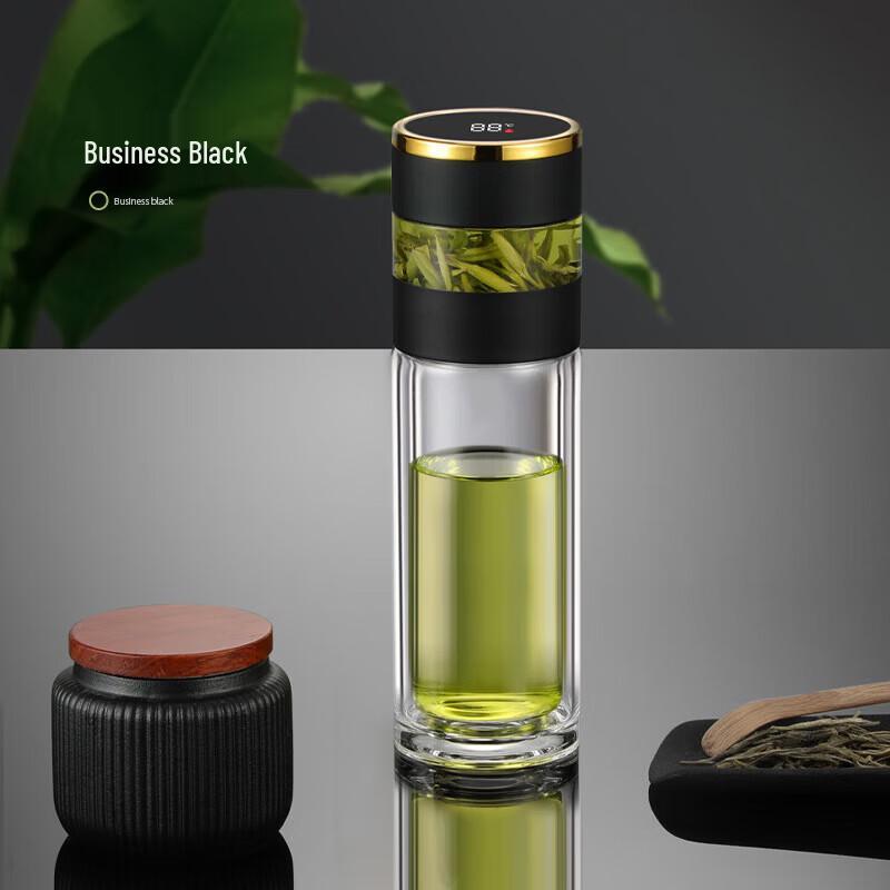 Tri-polar Intelligent Temperature Display Glass Tea Infuser Bottle