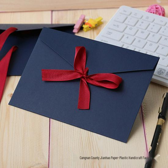 Retro Kraft Paper Envelope - Western Style Invitation with Bow Logo