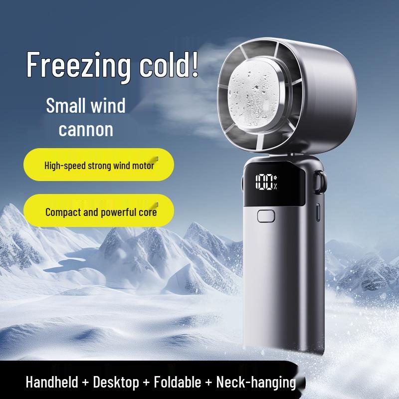 Portable Rechargeable Handheld Folding USB Fan with Ice Pack