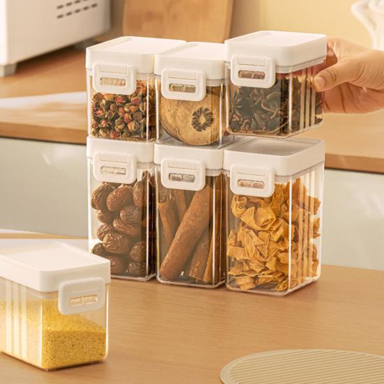 Versiegeltes Glas Lebensmittelqualität Stapelbares Design Küchenaufbewahrungsbox Verdickt Feuchtigkeitsdicht Mehl Zucker Gewürz Aufbewahrungsbehälter