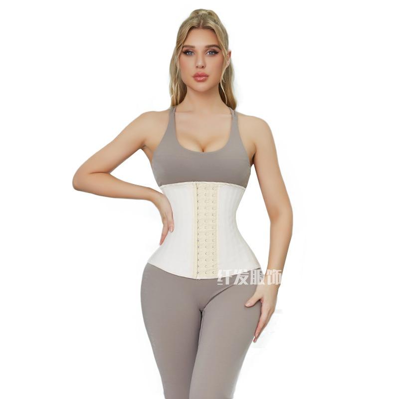 Glossy Latex 25 Bones Waist Trainer Buckle Fitness Tummy Control Body Shaper