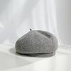 Women French Art Retro Wool Felt Beanie Beret Hat - Warm Winter Solid Colors Cap for Female