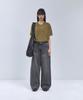 IRONYPORNO WHITELINE 86-Iro355 Basic One-Button Round Short Sleeve Knit Khaki Brown