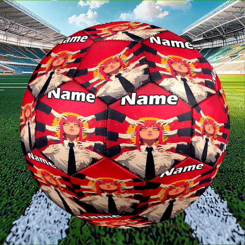 Custom Name Personalized Makima Chainsaw Man Print Size 5 Soccer Ball Training & Match Football, for Team, Kicking, Gift for Football