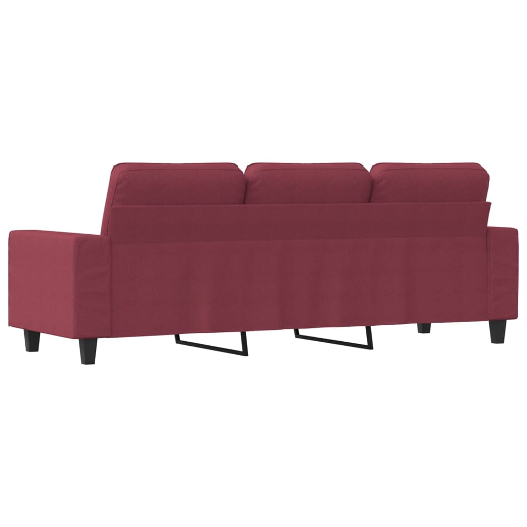 Vidaxl 3-Sitzer-Sofa, Weinrot, 180 cm, Mit Stoff bezogen