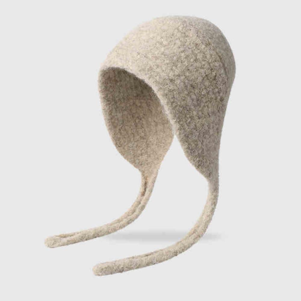 Thickened Ear Protection Hat Windproof Knitted Beanies Bonnet Cute Plush Earmuffs Cap  Women