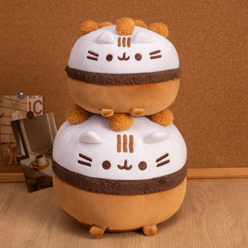 Cute Ice Cream Cake Cat  Plush Toys Stuffed Soft Lifelike Food Pudding Cake Throw Pillow Cushion Kids Toys Home Decor