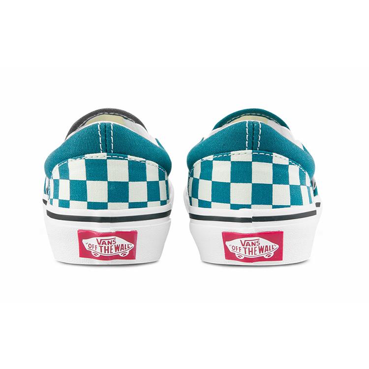 Vans Low Top Kids' Skateboarding Shoes White Green Checkerboard Children Aged 3 7 Years Old VN0A5KXM9EX