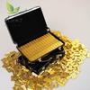 Aluminum Alloy Suitcase With Mini Gold Bar Replica Gold-Plated Alloy Collectible Doll House Micro Scene Decoration Display Model