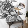 Hand Drawn Rose Sheer Curtains Transparent Voile Tulle Drapes For Living Room Bedroom Window Home Decor