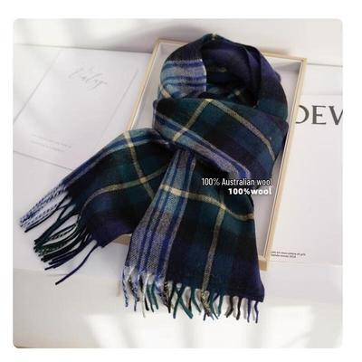 HANDUNYOU Australian Wool Plaid Scarf
