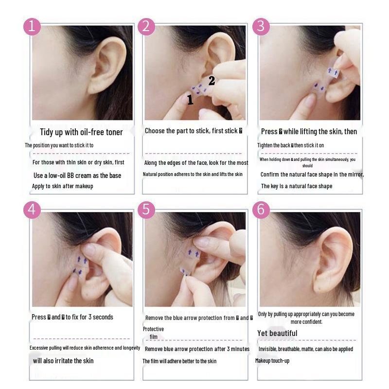 Matte Face Lift Stickers - TikTok Style Invisible V-Face, Water-Resistant & Breathable, Thin Design, 40 Pieces