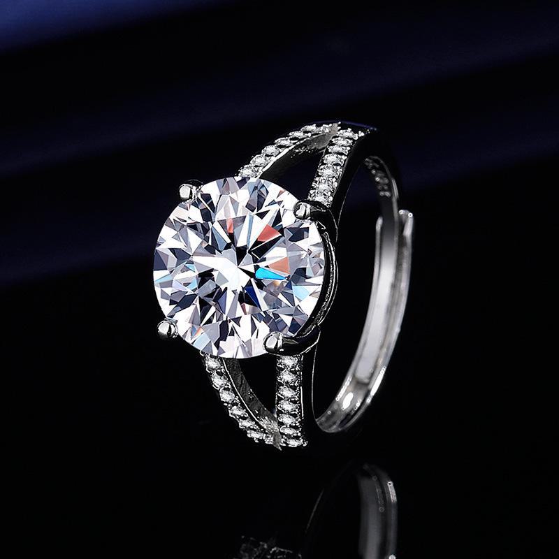 5-Carat Scepter Queen Diamond Imitation Moissanite Open Ring for Women – Live Broadcast Exclusive
