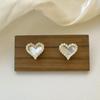 Exquisite Zircon Heart Shell Stud Earrings - Women's Fashion Light Luxury Style, Sweet & Versatile.