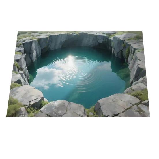Optical Illusion Floor Mat 3D Bottomless Pit Entrance Hole Area Rug Realistic Rug Non-Slip Doormat