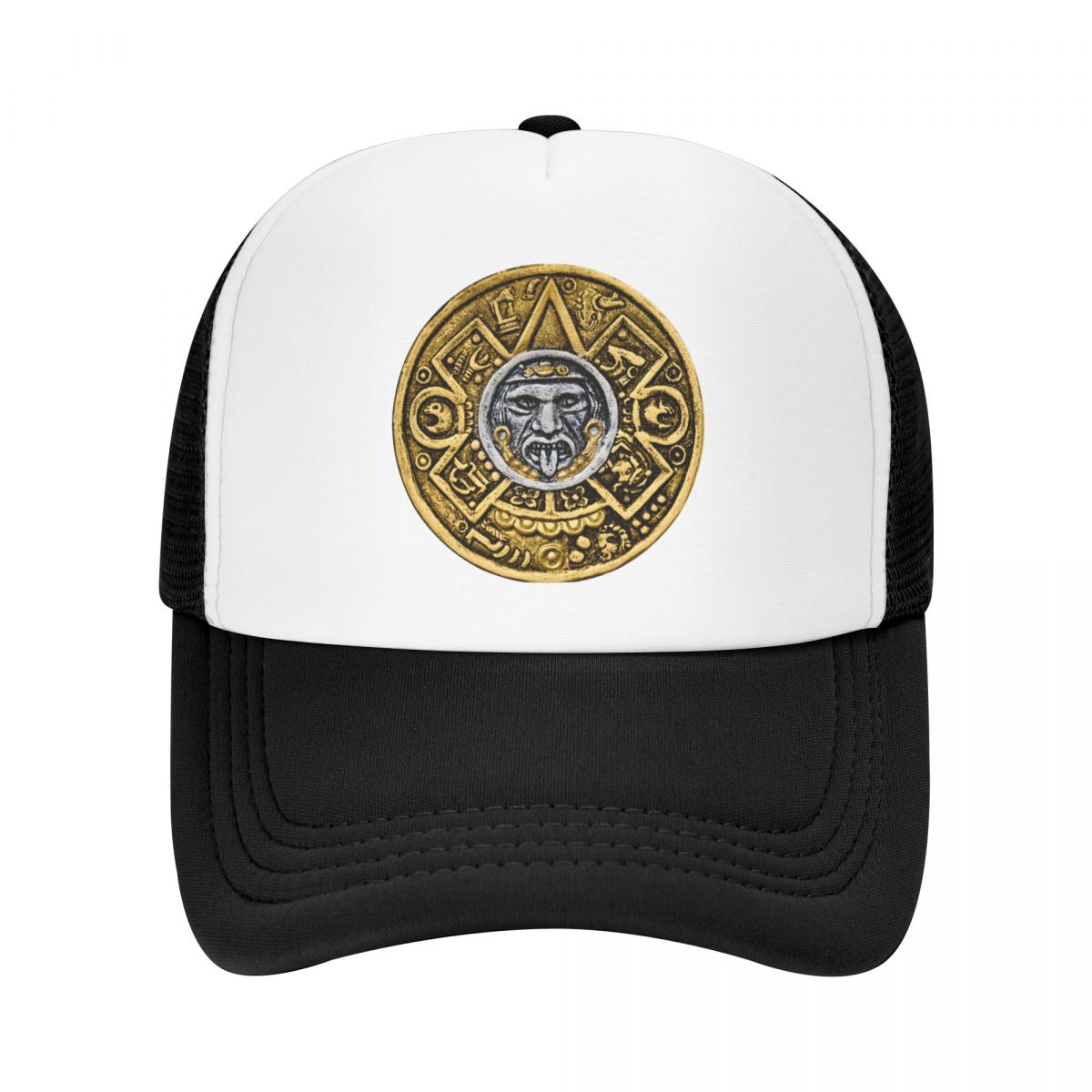 

Custom Aztec Mexica Calendar Baseball Cap Hip Hop Unisex WoUnisex s Adjustable Trucker Hat Summer Snapback Caps