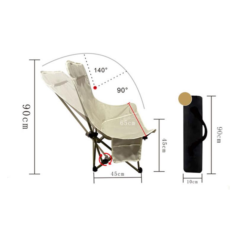 Outdoor Moon Chair High Backrest Ultra Light Folding Chair Portable Camping Beach Lounge Chair Camping Equipment Accessories