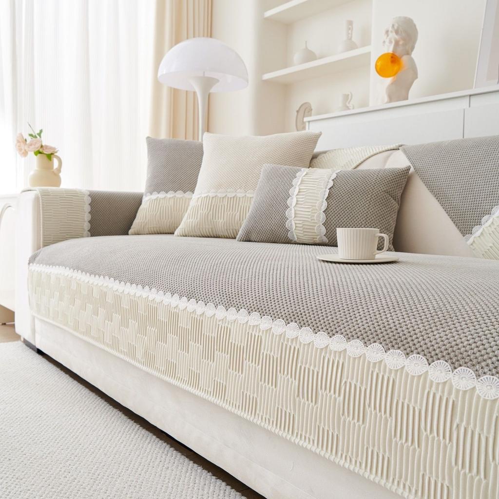 New French Cream Sofa Cushion Four Seasons Universal Cover Cloth Cushion Sofa Cover