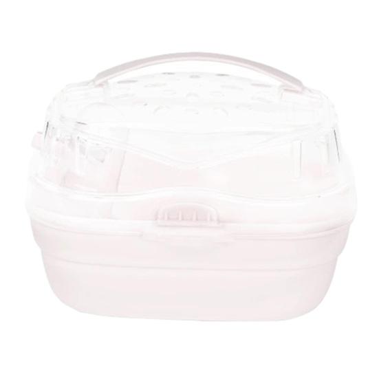 

Hamster Carrier Cage with Water Bottle Portable Small Animal Travel Cage Plastic Clear Guinea Pig Carrying Case for Dwarf Hamsters Chinchillas рожевий