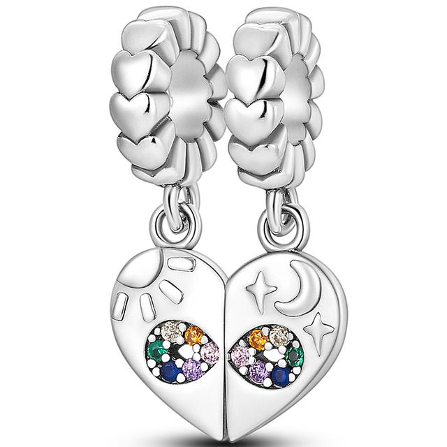 925 Silver Heart Silver Series Pendant Charm Beads Fit Original Bracelet Necklace For Women Diy Making Jewelry Gift