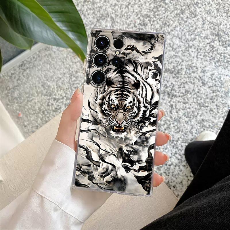 Tiger Tiere Klare Hülle Für Samsung Galaxy S26 S25 S24 S23 Ultra S20 S21 FE S22 Plus S26 Ultra S25FE Weiche Silikon Handyhülle