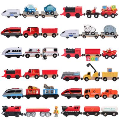 Kids Battery Operated Action Locomotive Train Magnetic Connection Powerful Train Set Fit for Brio Wooden Trains and Tracks