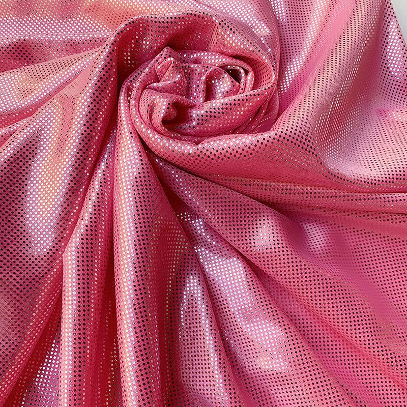 1*1.5M 2025 New Shiny Laser Dot Flocked Elastic Fabric High Stretch Knitting for Costume Stage Decor Sofa Backpack Diy Crafts