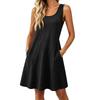 Ärmelloses A-Linien-Freizeitkleid für Damen Locker sitzend Sommer-Tankkleid Weicher, leichter, bequemer Stoff