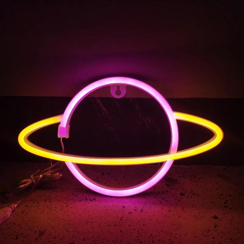 Xiaomi Neon Sign Alien Face Shaped Wall Hanging Lights for Home Game Room Saucerman Plant LED Night Lamps Xmas Party Holiday Art Decor