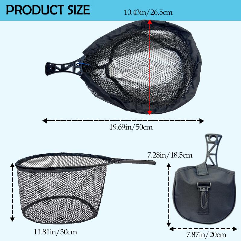 Retractable and foldable fly fishing hand net, easy to carry, high durability, suitable for outdoor fishing, fishing dip net
