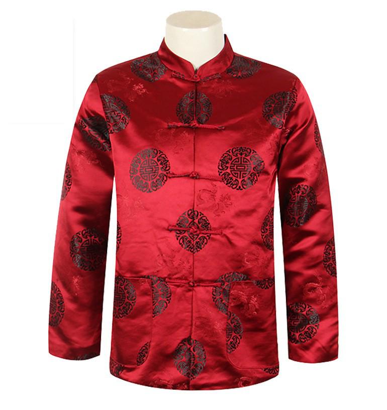 Men's Brocade Tang Jacket: Festive Chinese-Style Cotton Top for Autumn/Winter