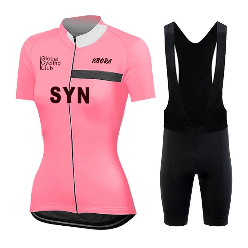 2026 Women Summer Cycling Jersey Set Short Sleeve Pink Bicycle Clothing Road Team Bike Uniform Sportswear Ropa Ciclismo Maillot