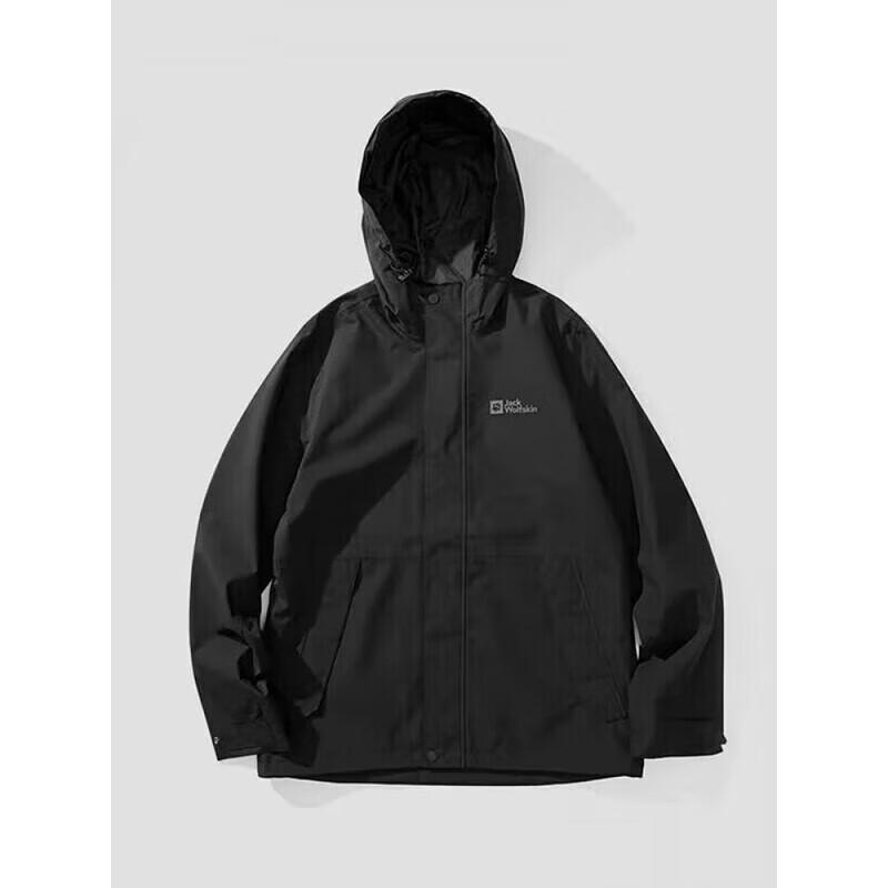 Мужская ветрозащитная водонепроницаемая куртка с капюшоном Jack Wolfskin для путешествий L