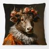 Renaissance Animal Painting Tiger Leopard Lion Deer Cow Goat Print Cushion Cover Home Decorative Pillow Case